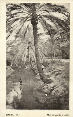 PC CPA IRAQ, BASRA, MAN BATHING IN A CREEK, VINTAGE POSTCARD (b16172 ...