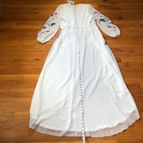 Hope & Ivy ASOS Embroidered Floral Butterflies Crane Wrap Maxi Dress sz 2 |  eBay