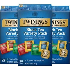 3 Pack - Twinings Black Tea Variety Pack, Earl Grey, English & Irish Breakfast