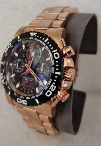 SAVE £'s Heavy Bulova Precisionist RRP £799 Rose Gold Colour Chronograph Watch  - Picture 1 of 12