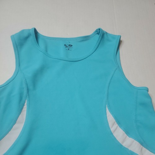 Womens Blue And White CHAMPIONworkout Tank Top Size S back zipper - Picture 5 of 7