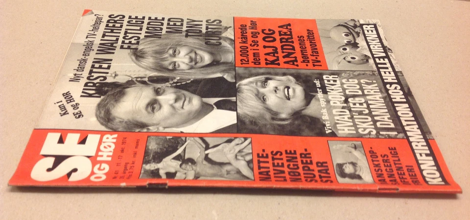 TONY CURTIS KIRSTEN WALTHER INTERVIEW FRONT COVER VINTAGE Danish Magazine 1974 - Image 3 of 4