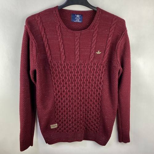 Hackett, Vintage Men’s Hackett London 100% Wool Multi Knit Sweater Pullover Jumper XL XXL
