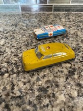 Vintage Japan Argo 4" Tin/Litho Yellow Taxi Cab fare meter car  Tin Ambulance