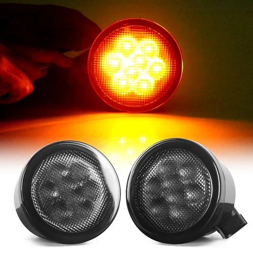 For Jeep Wrangler JK JKU 2007-2018 Front LED Turn Signal Lights Blinkers Parking - Bild 4 von 12