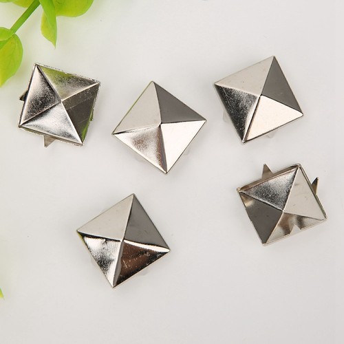 100pcs Square Pyramid Punk Rivets 4 Claw Metal Studs for Bracelets Clothing - Picture 5 of 12