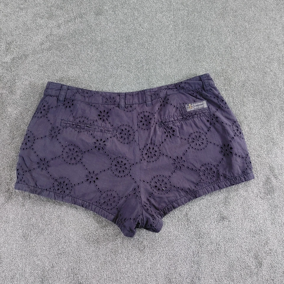 Superdry Shorts Womens 12 Navy Blue Geometric Outdoor - Image 2 of 4