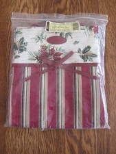 LONGABERGER Holiday Stripe/Botanical Fabric Holiday Gift Bag Tote NOS