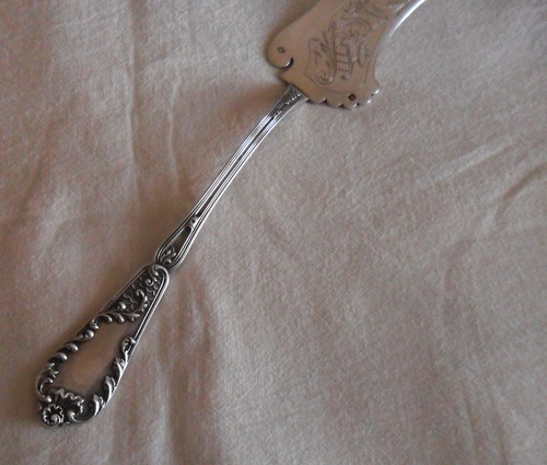Antikes französisches Vintage gestempeltes Silber FISCH oder Kuchen, Serviermesser, 19. Jahrhundert - Bild 5 von 12