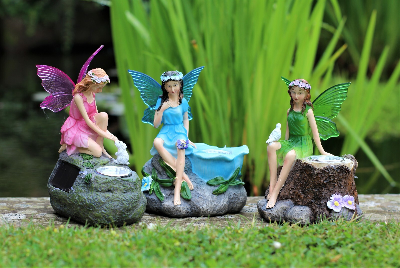 Garden Ornament Fairy Angel Statue Solar Spotlights Gift Outdoor indoor