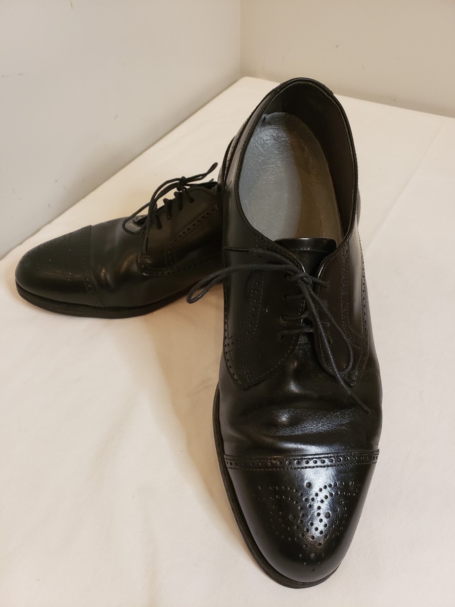 Dexter Black Leather Cap Toe Oxfords Men display picture 3