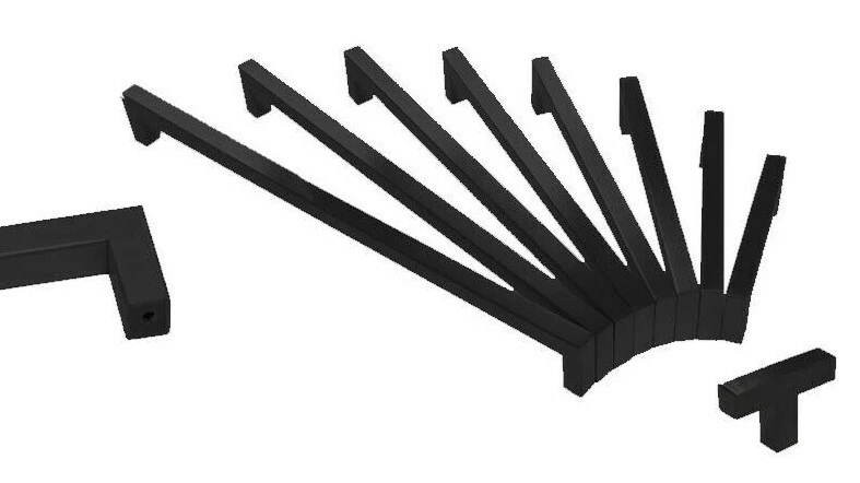 Mueble de baño de cocina con manija cuadrada negra perilla clásica moderna granja Foto 4 de 4