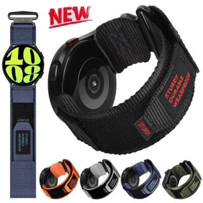 Sport Nylon Armband für Samsung Galaxy Watch 6 5 Pro 4 3 Classic Active 2 1 20mm