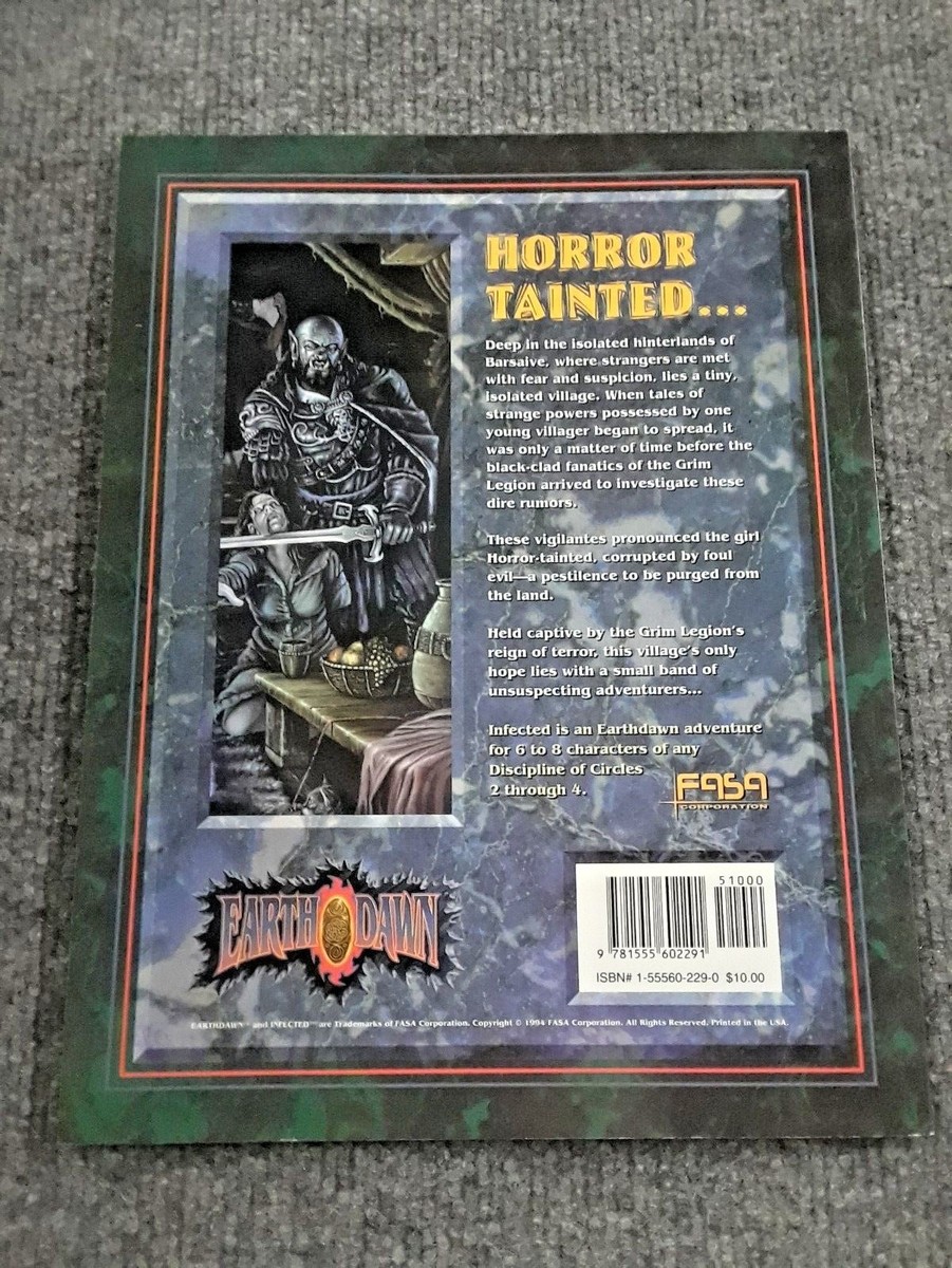 Earthdawn Infected Roleplaying Adventure RPG Supplement SC