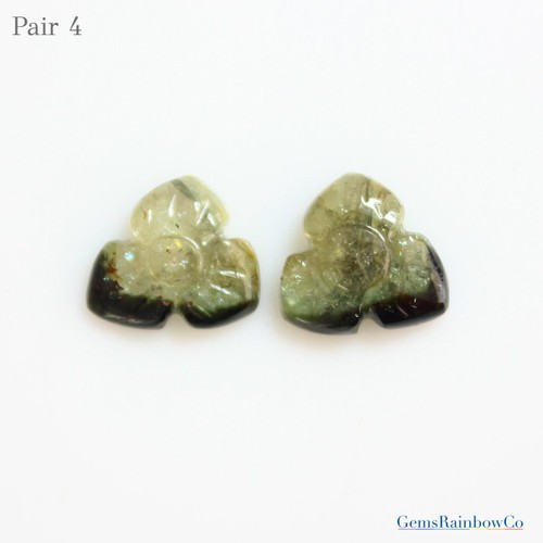 Carved Tourmaline fancy shape Loose Gemstones, Tourmaline carving pair gemstones - Picture 19 of 21