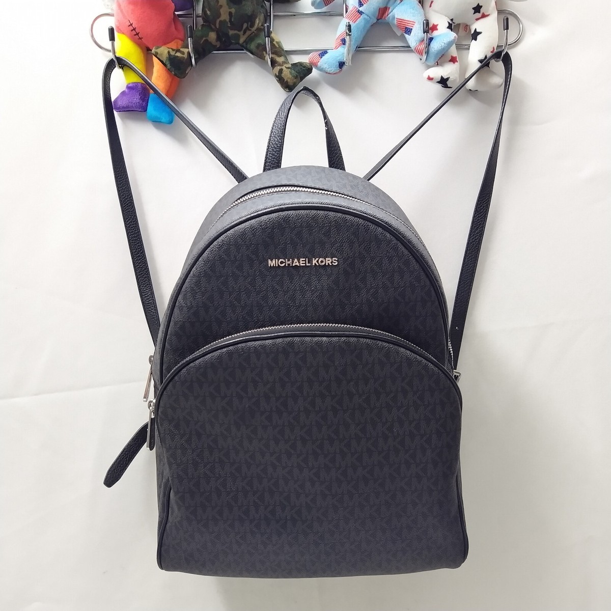 Michael Kors Black Coated Canvas Leather Trim MK Printed  display picture 3