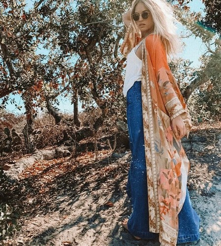 XL New Boho Kimono Maxi Duster Beach 