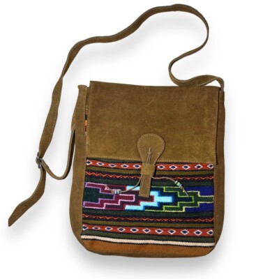 Ecuador Embroidered Fringe Boho Suede Backpack Fringe suede backpack - Gem main image 3