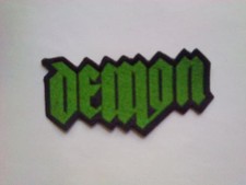 DEMON,SEW ON GREEN EMBROIDERED PATCH