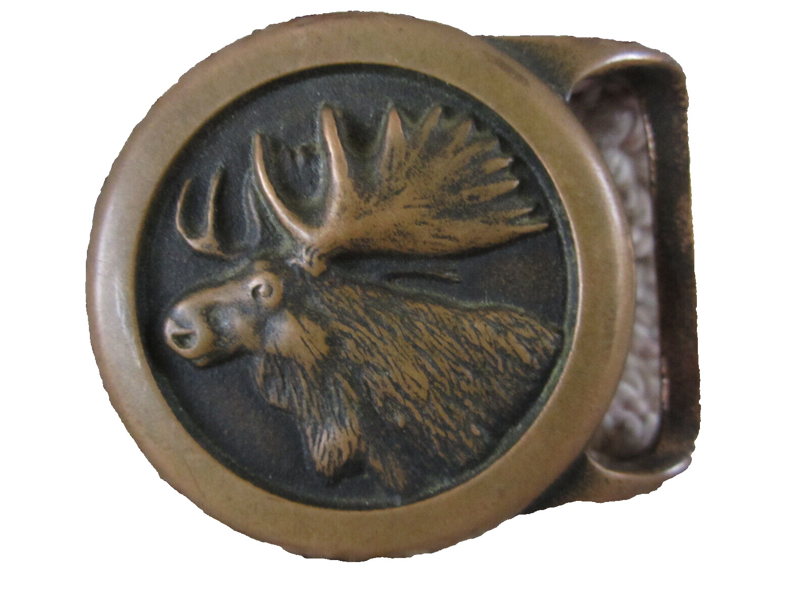 Tech Ether Guild Moose Solid Brass Belt Buckle 19… - image 1