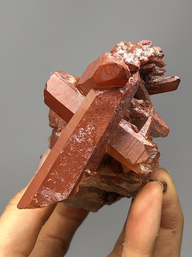 Cristallo di quarzo rosso punto a grappolo Marocco 10,2 oz N37 - Foto 4 di 12
