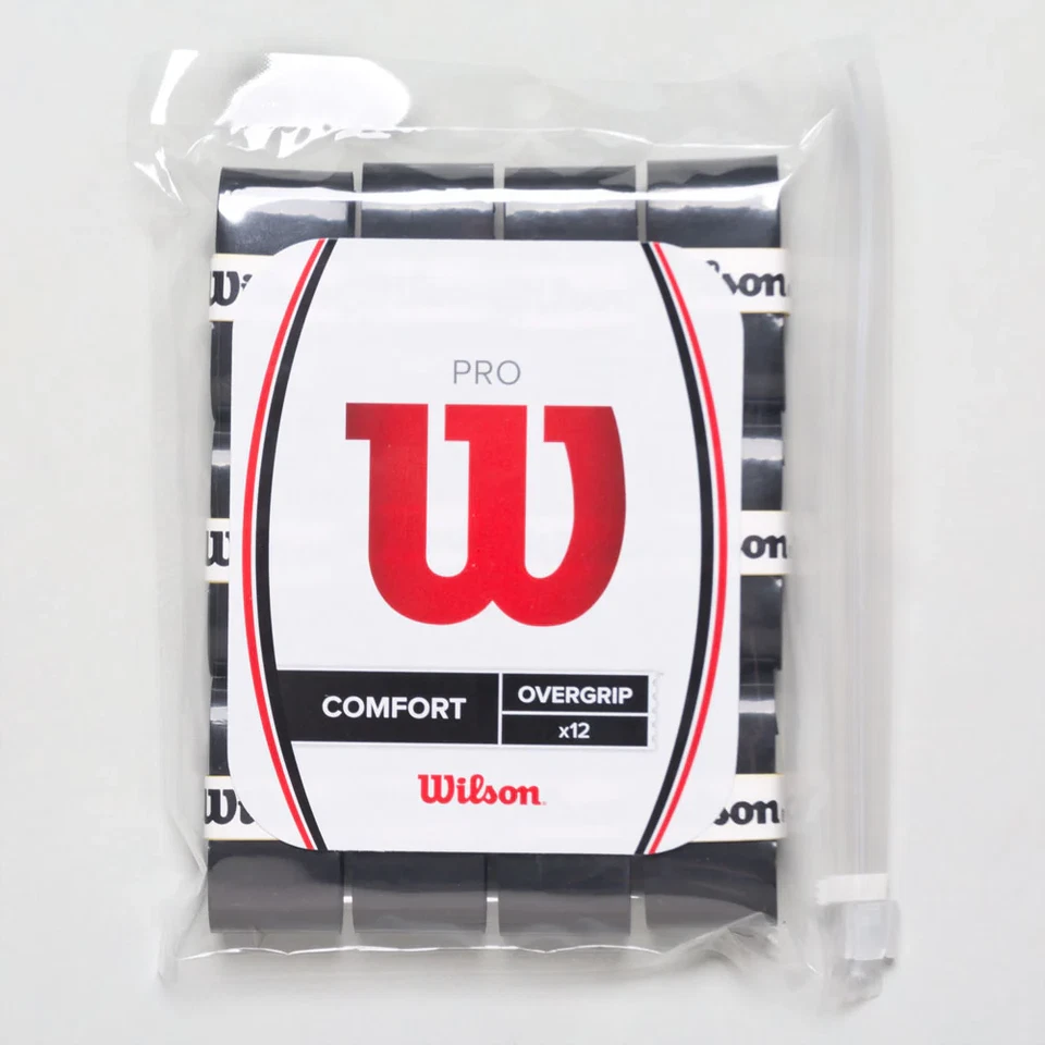 New Wilson Pro Comfort Overgrip 12 Pack - Black