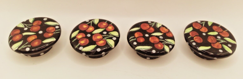 12 Black with Cherries Ceramic Drawer knobs Unbranded - Picture 4 of 13