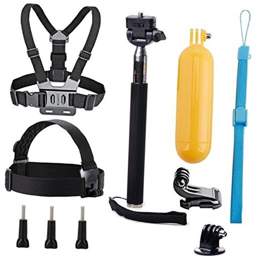 Universal Action Camera Accessories Bundle-Head Chest Strap Mount/Selfie-image
