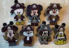 Disney Trading Pin Shanghai SHDL Hidden Pirate Set - Mickey Minnie Pluto Goofy