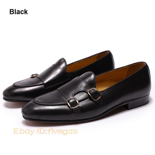 Hebilla Hombres Vestido Formal Noche Fiesta Cuero Real Negocios Zapatos Sin Cordones Informales - Imagen 18 de 26