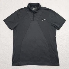 Nike DRI-FIT Fly Swing Knit Frame Golf Polo Shirt Mens L Gray Logo 725511-010