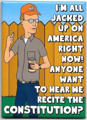 King of the Hill Animated TV Dale Jacked Up On America Refrigerator Magnet NEW