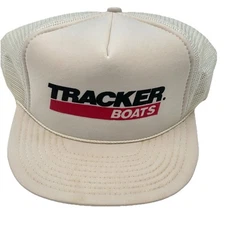 Vintage Tracker Boats Snapback Dad Hat Fishing Puffy Cap Rope Band Mesh