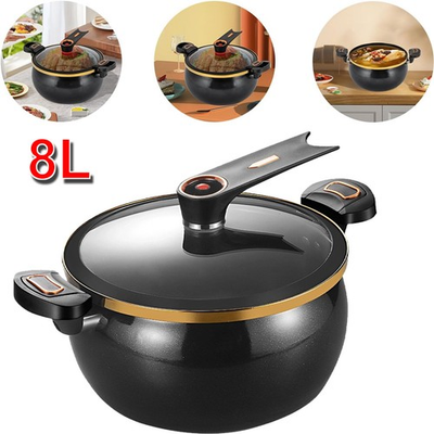#ad Micro Pressure Cooker Non Stick Pot 8L 8.5Qt Multi Function Pressure Cooking Pot $25.64