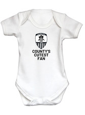 Notts Couny themed babygrow sleepsuit County's cutest fan. Personalised Football