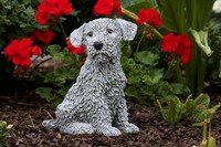 Frostfeste Steinfigur Terrier Gartenfigur Steinguss Wetterfest Hund