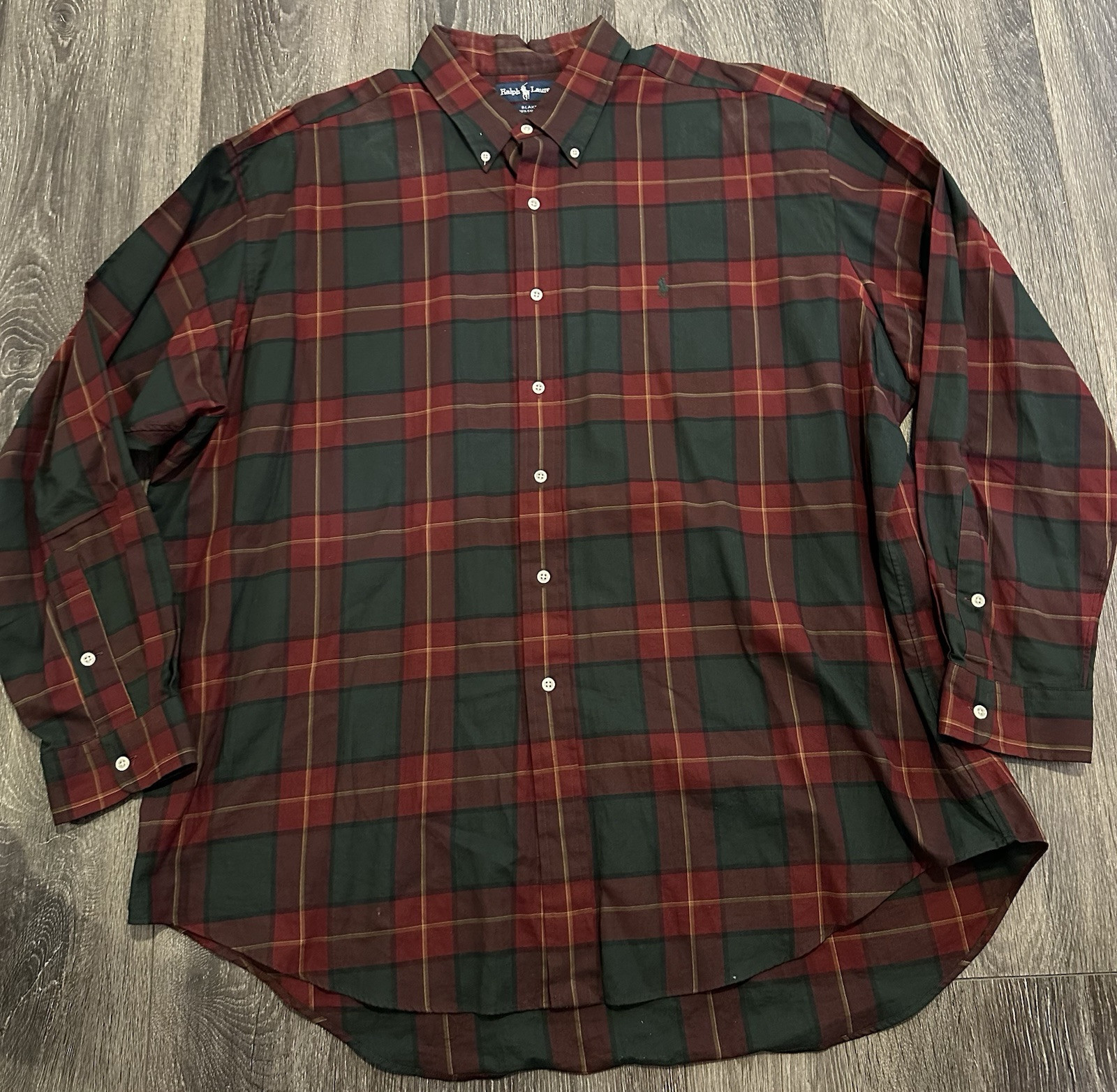 Polo Ralph Lauren Shirt Plaid Green Red Blake Button Down Long Sleeve Mens XXL