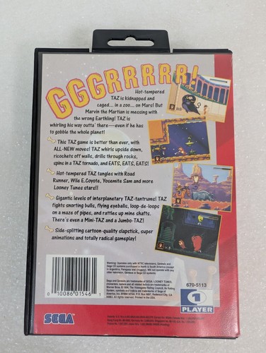 Sega Genesis Taz in Escape from Mars Case & Cartridge Only Tested Working - Picture 3 of 9