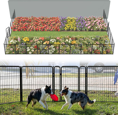 FXW Garden Fence Outdoor for the Yard   32In(H) X 54.7Ft(L) Heavy Duty Metal Ani