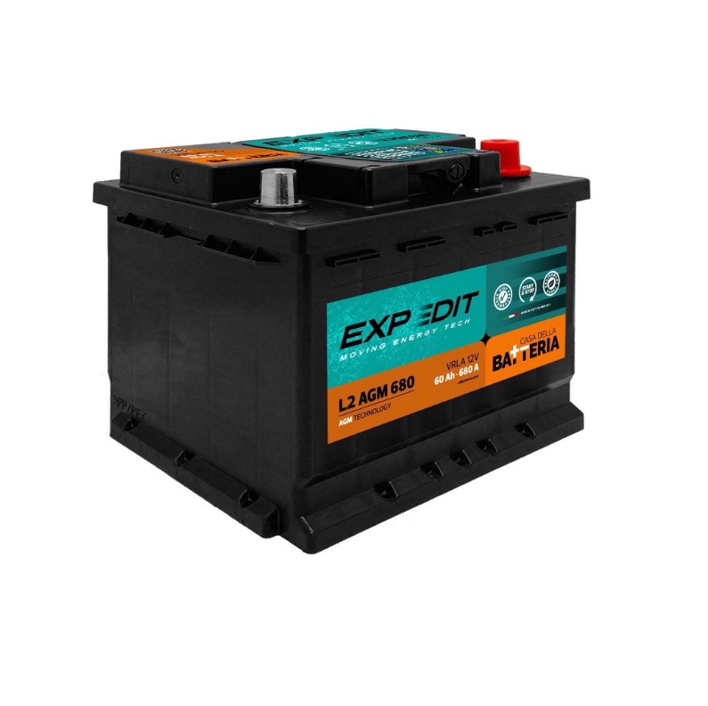 BATTERIA AUTO LA CASA DELLA BATTERIA 60Ah 680A 12V - AGM START&STOP VR680 (DX) =