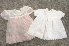 Vintage Girls Lacy Dresses Size 6 Months