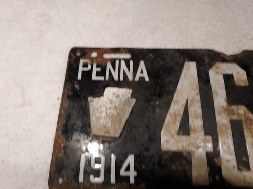 Vintage 1914 Pennsylvania License Plate as found original paint displays good - Picture 2 of 17