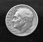 1950-P  10c Roosevelt Dime w/Full Solid Rims. Nice (R026)