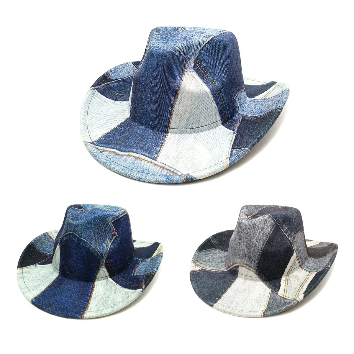 Western Cowboy Hat for Women Men Felt Wide Brim Cowgirl Hat for Party Costume