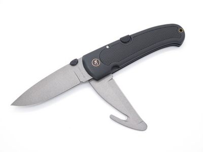 #ad #ad Vtg Browning 608 Kodiak FDT Seki Japan Black Guthook Folding Hunter Knife $44.95