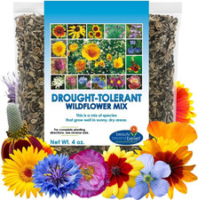 Drought Tolerant Wildflower Seeds - 4Oz, Open-Pollinated Bulk Flower Seed Mix fo 123.80 per gallon