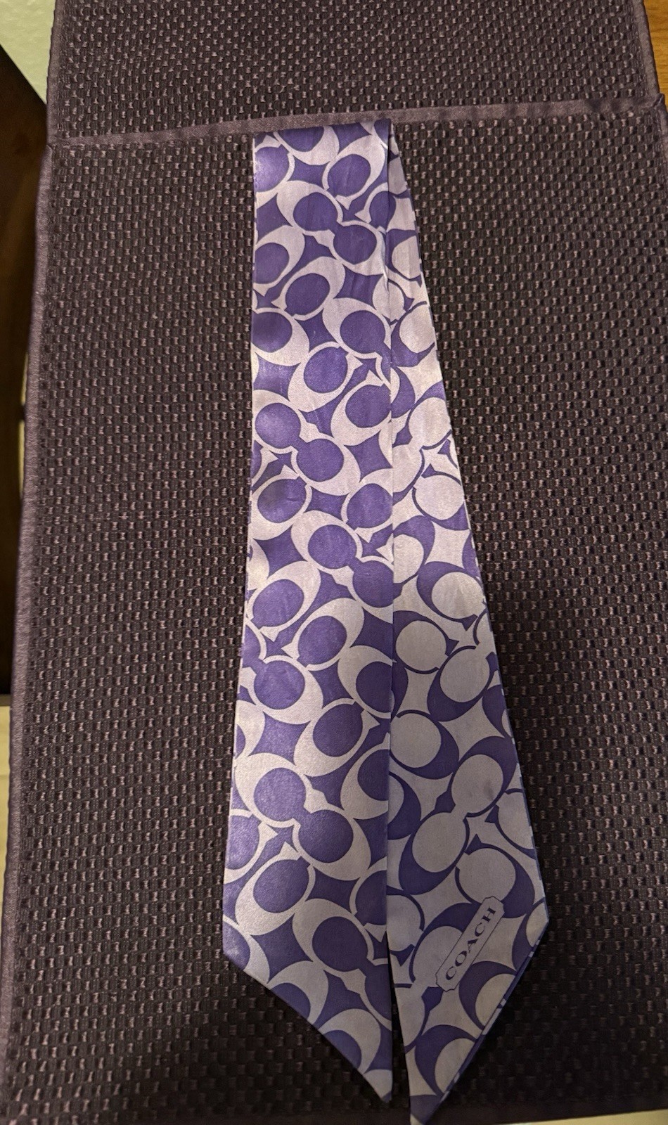 Coach Silk Scarf In Purple 33” Length thumbnail 2