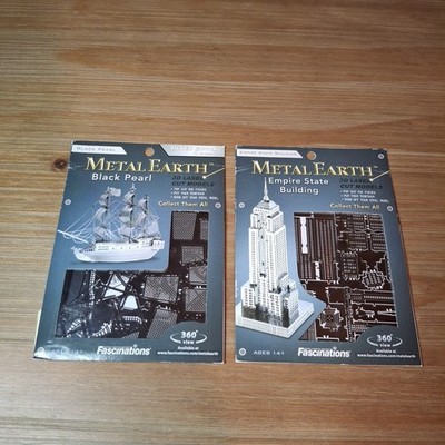 Fascinations Metal Earth 3D Laser Cut Models Lot Of 2 Black Pearl & Empire State