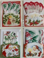 Set/4 Darling LuRay Mailable Hankie Christmas Folios ~ SPECIAL SALE!  (X05)