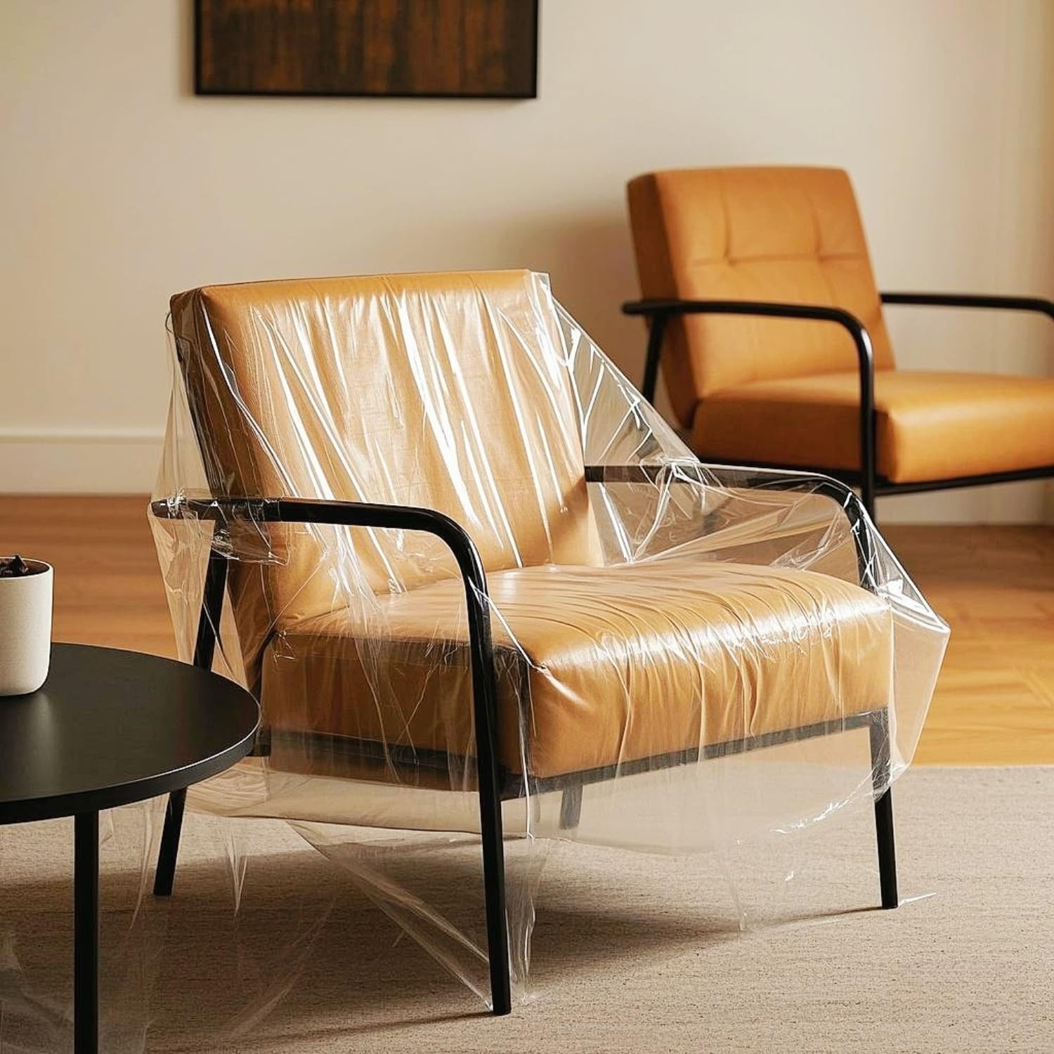 2-Pack Plastic Chair Cover for Storage Waterproof Dust-proof Armchair Cover S